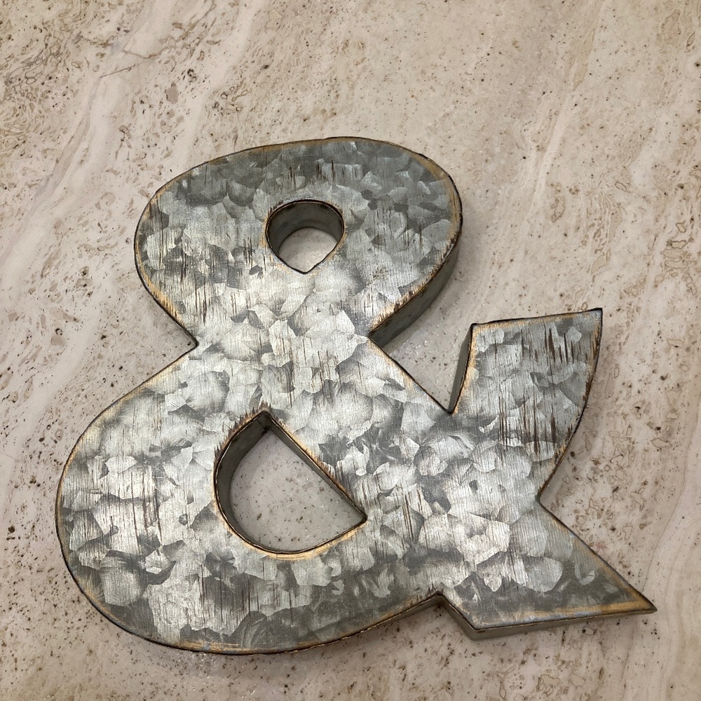 Industrial Metallic Ampersand Wall Art